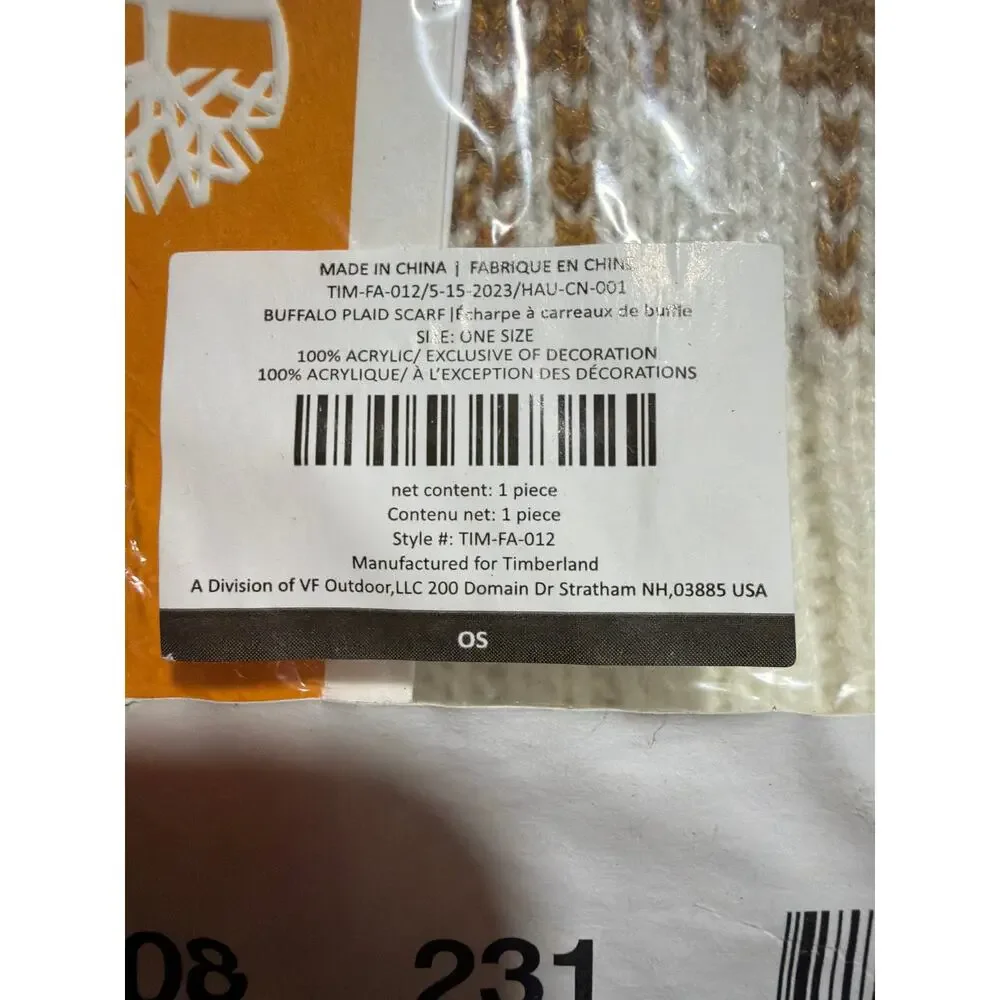 NWT Timberland Plaid Scarf